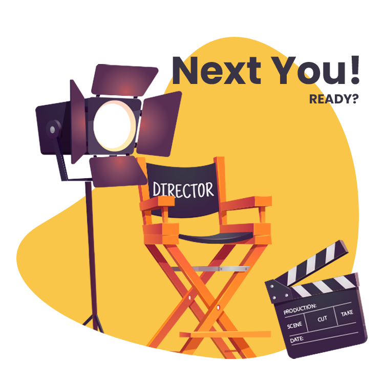 An artistic banner encouraging new talent to apply for auditions.