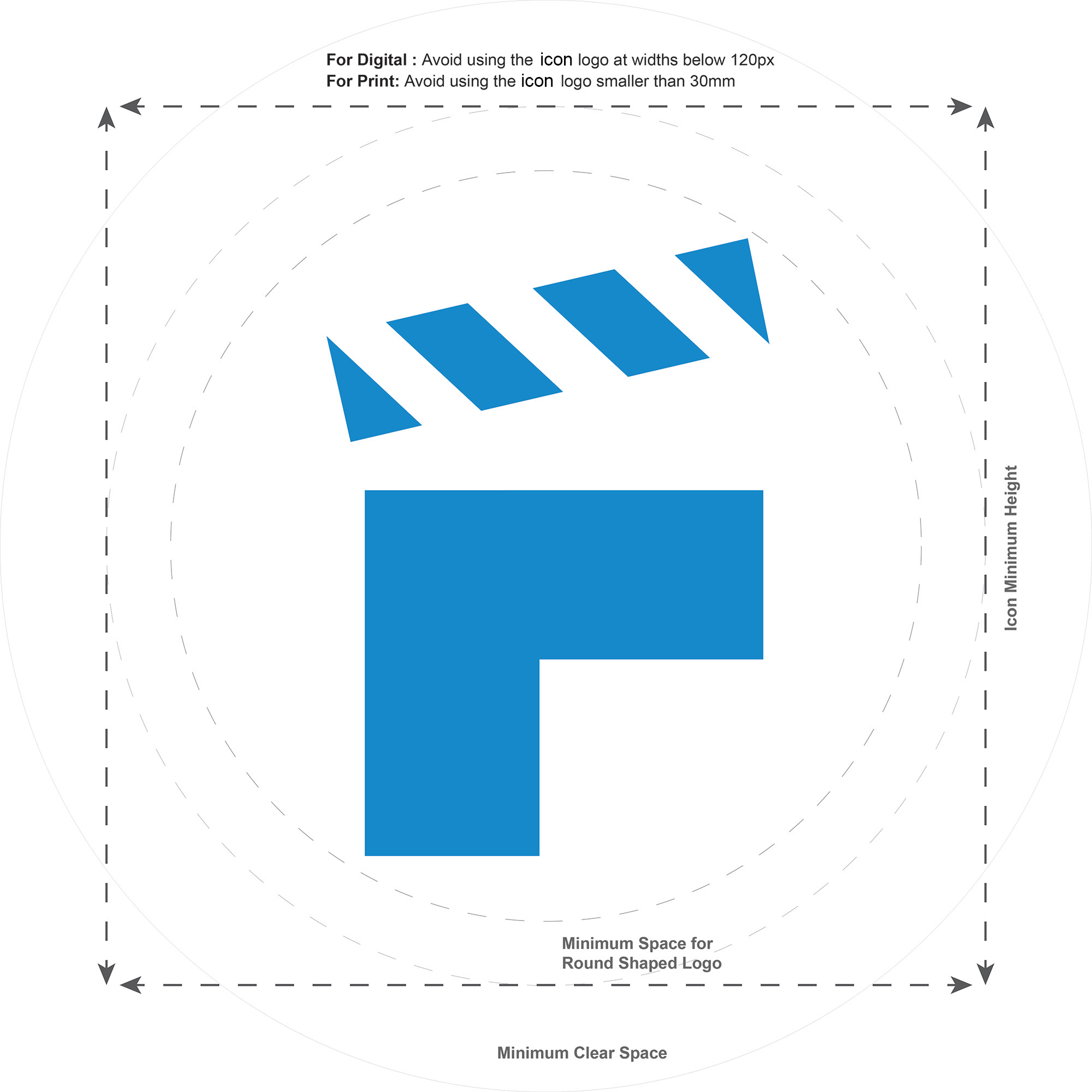 Diagram showing required clear space around the Filmopixel Production logo